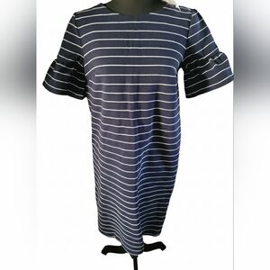 Loft Navy and White Striped Dress